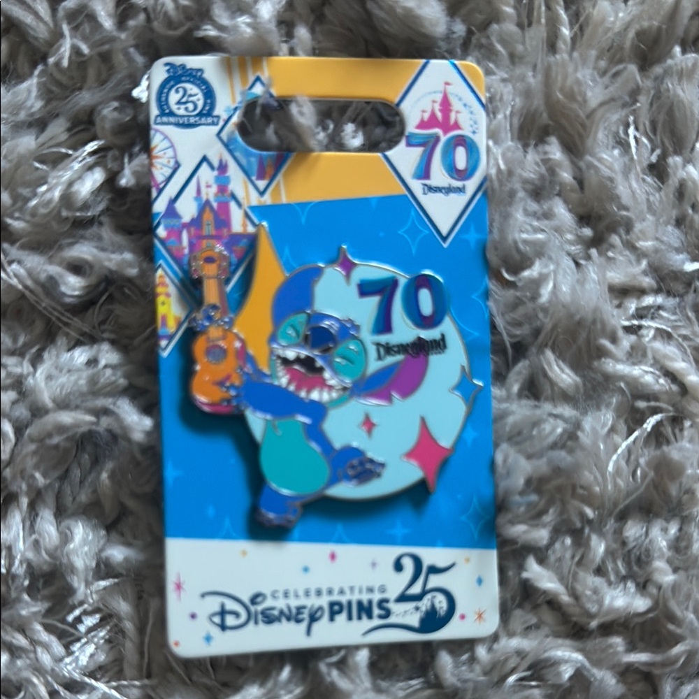 Disneyland 70th Anniversary Blue stitch pin